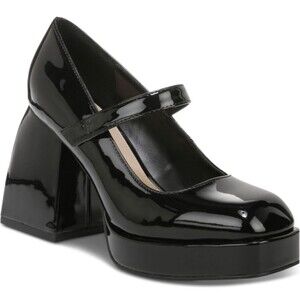 bar III Black Patten Nexie Faux Leather Mary Jane Heels Size 9.5 EUC